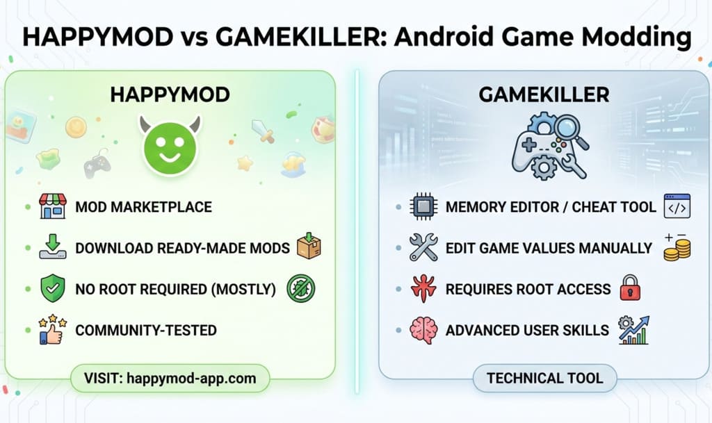 HappyMod vs GameKiller