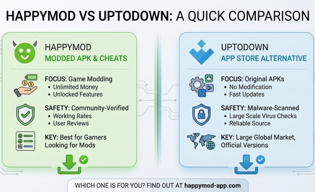 HappyMod vs Uptodown